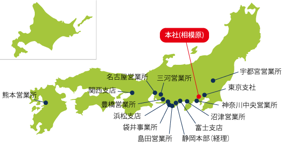 協立テストシステム 国内事業所MAP